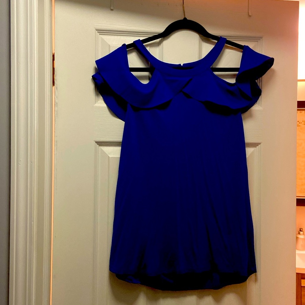 Blue INC cold shoulder top